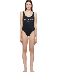 Balmain Black Embroidered Swimsuit Black