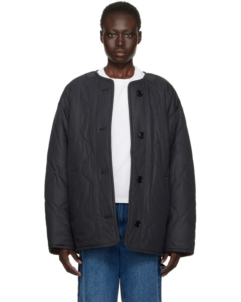 Étoile Isabel Marant Black Nesmae Reversible Coat Fbki