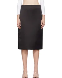 WE 11 DONE Black Padded Midi Skirt Black