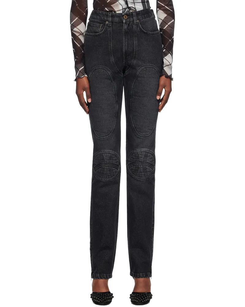 Jean Paul Gaultier Black Lace-Up Jeans 06-vintageblack