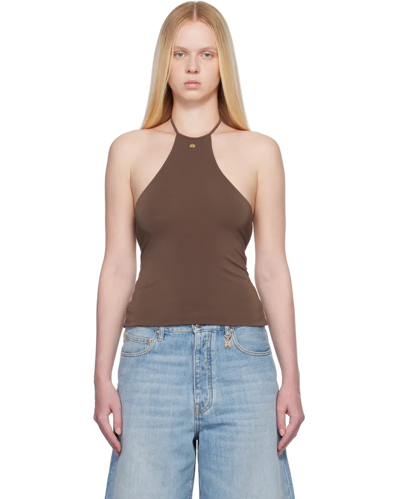 Amiri Brown Halter Top Walnut