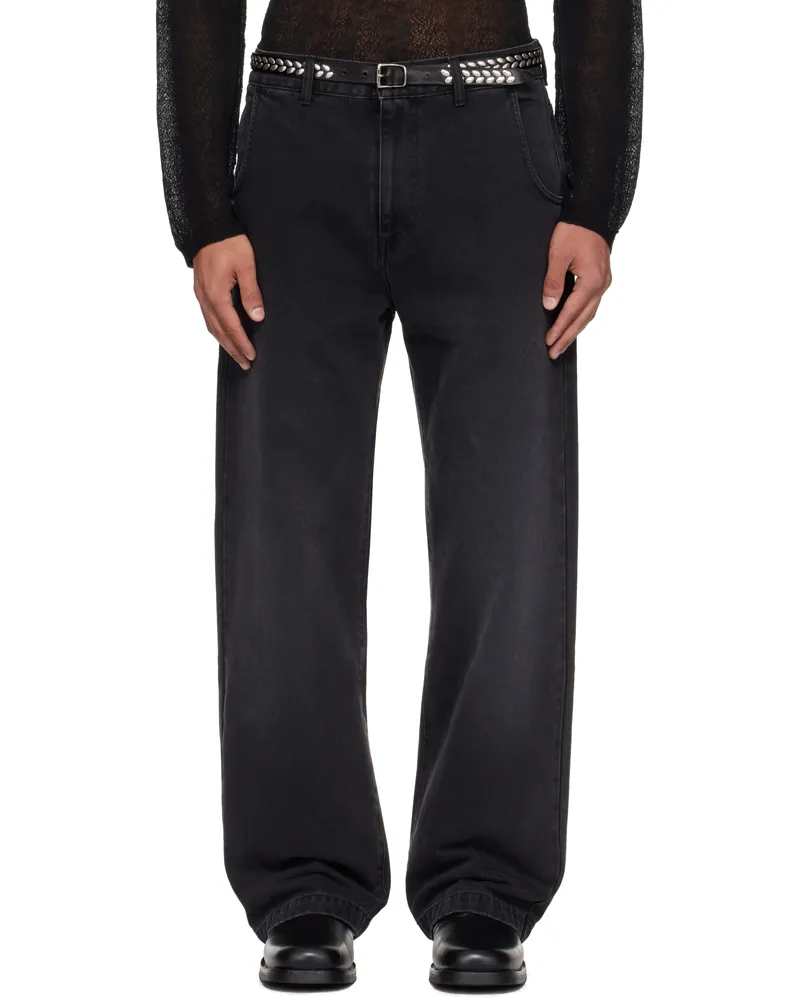 Mfpen Black Straight Cut Jeans Faded