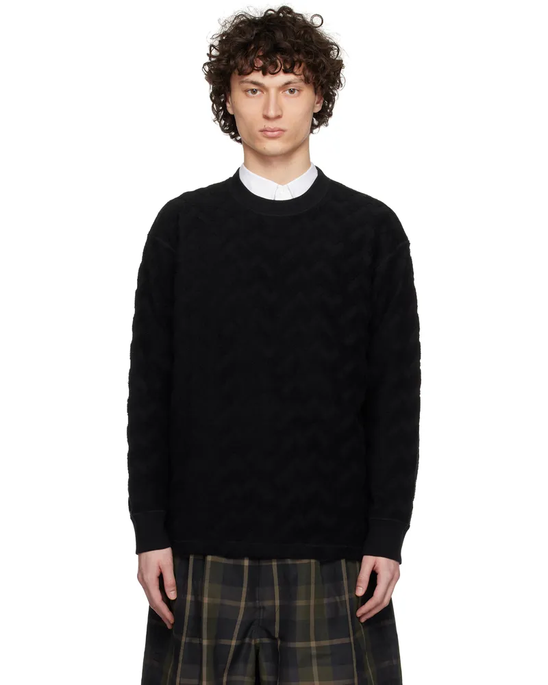 Comme des Garçons Black Pilled Jacquard Check Pattern Sweatshirt Black
