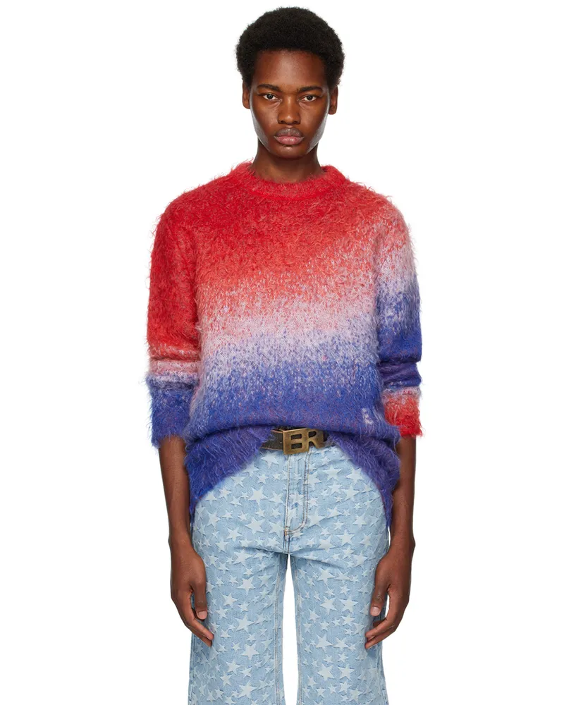 ERL Red & Blue Gradient Sweater Blue