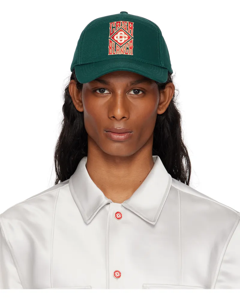Casablanca Paris Green Gothic Logo Cap Gothic