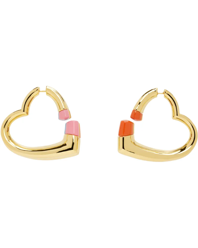 Casablanca Paris Gold Heart Hoop Earrings Gold