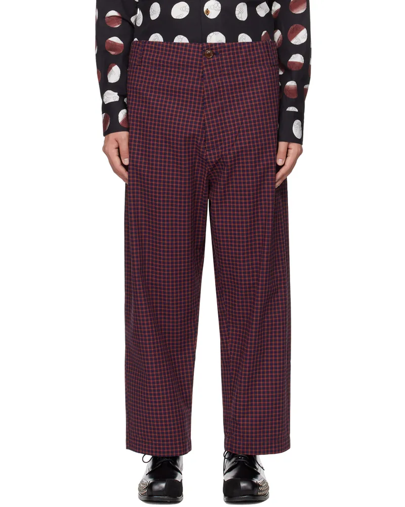 Vivienne Westwood Red & Navy Alien Trousers Ss24-o312