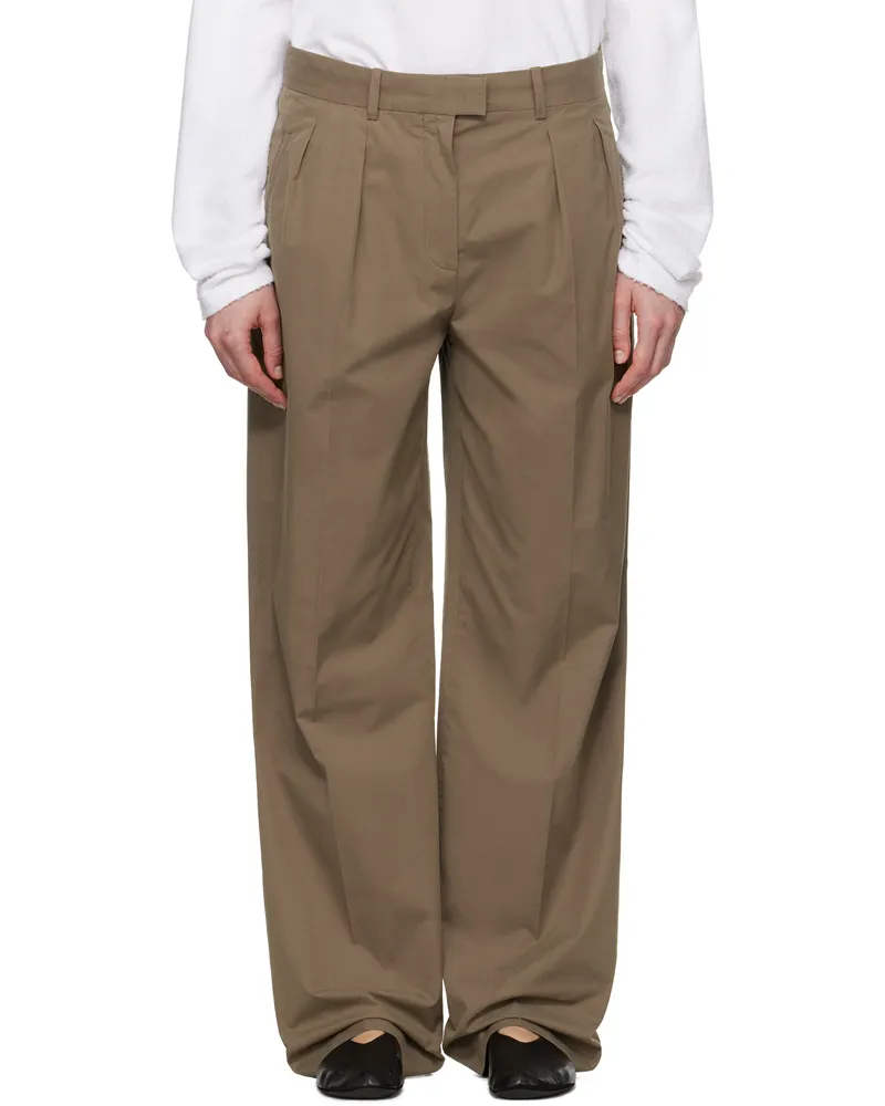 The Row Taupe Alfidis Trousers Tau