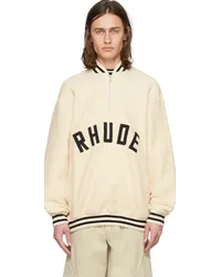 RHUDE Off-White Half-Zip Sweater Cream