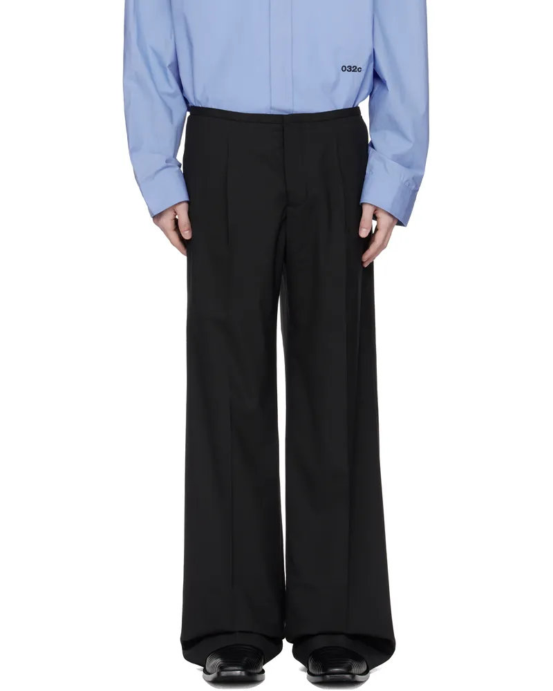 032c Black '032c Office Attire' Wide Leg Suit Trousers Black