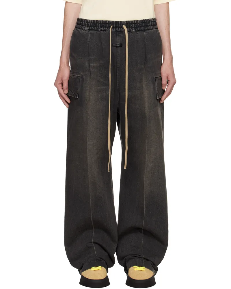 Fear of God Black Wide-Leg Denim Cargo Pants Vintage