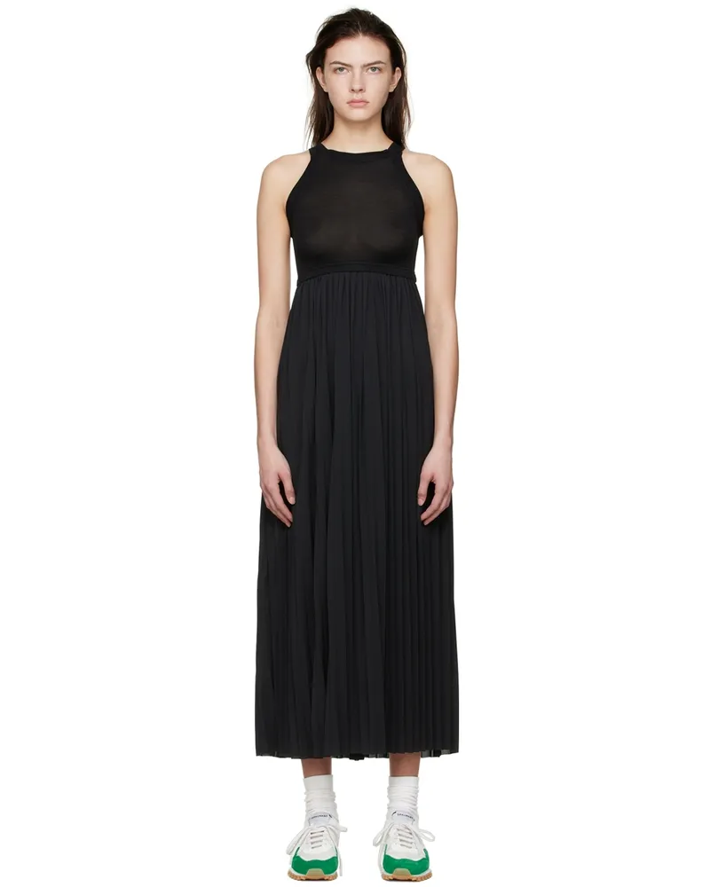 VAARA Black Polyester Midi Dress Black