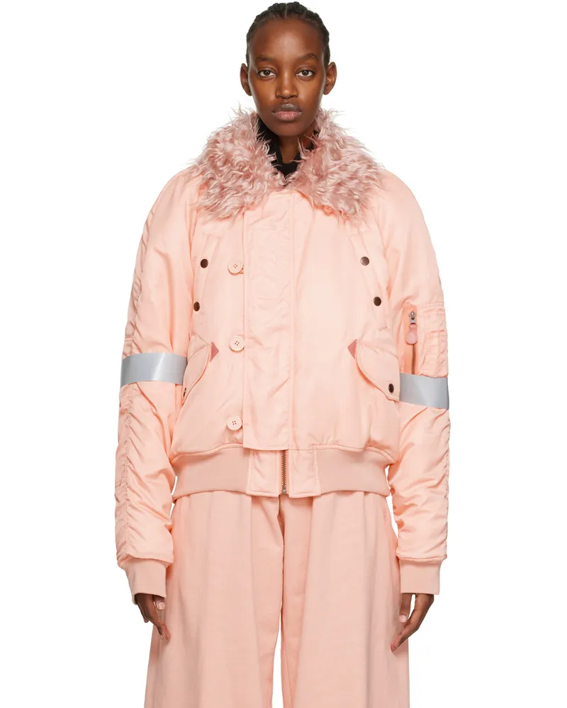 Maison Margiela Pink Insulated Bomber Jacket 201
