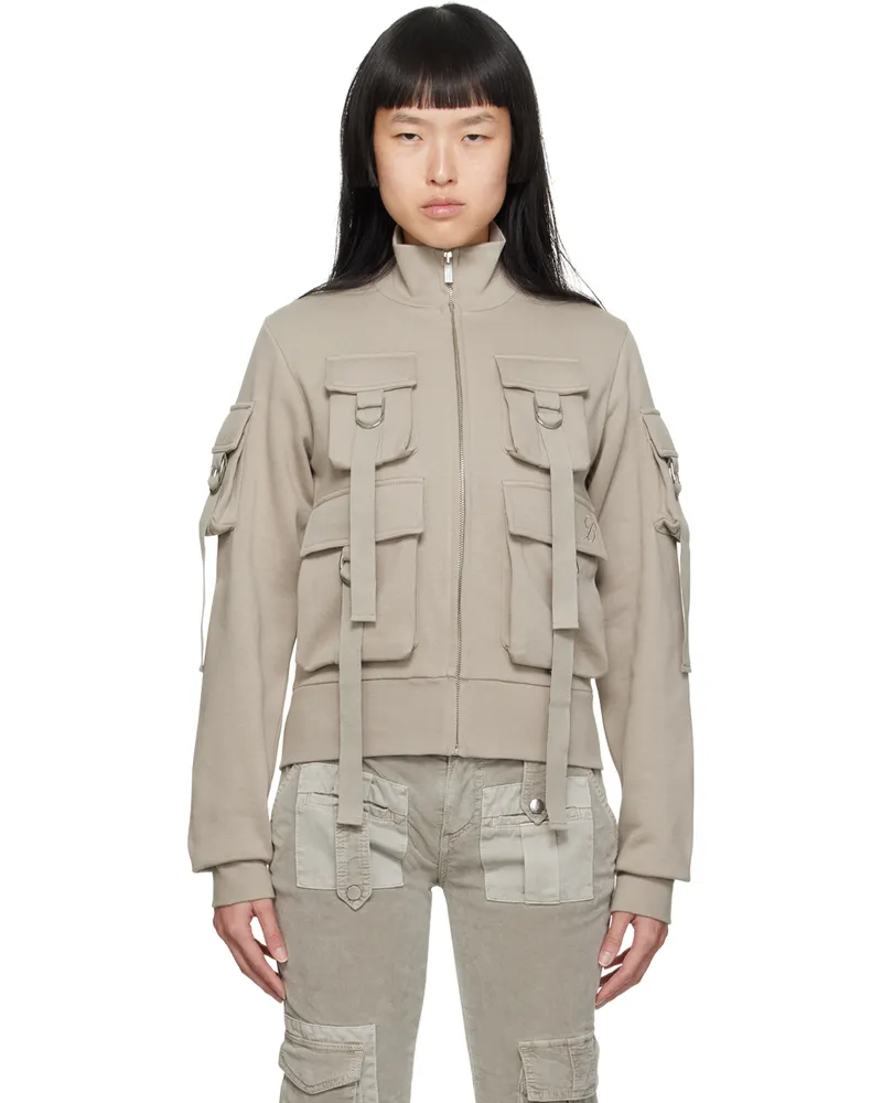 Blumarine Gray Cargo Pocket Sweatshirt N0802