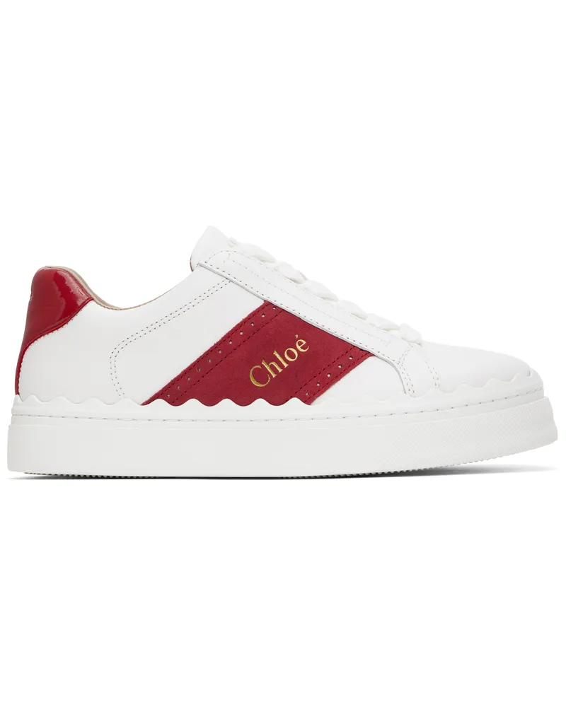Chloé White & Red Lauren Sneakers 638