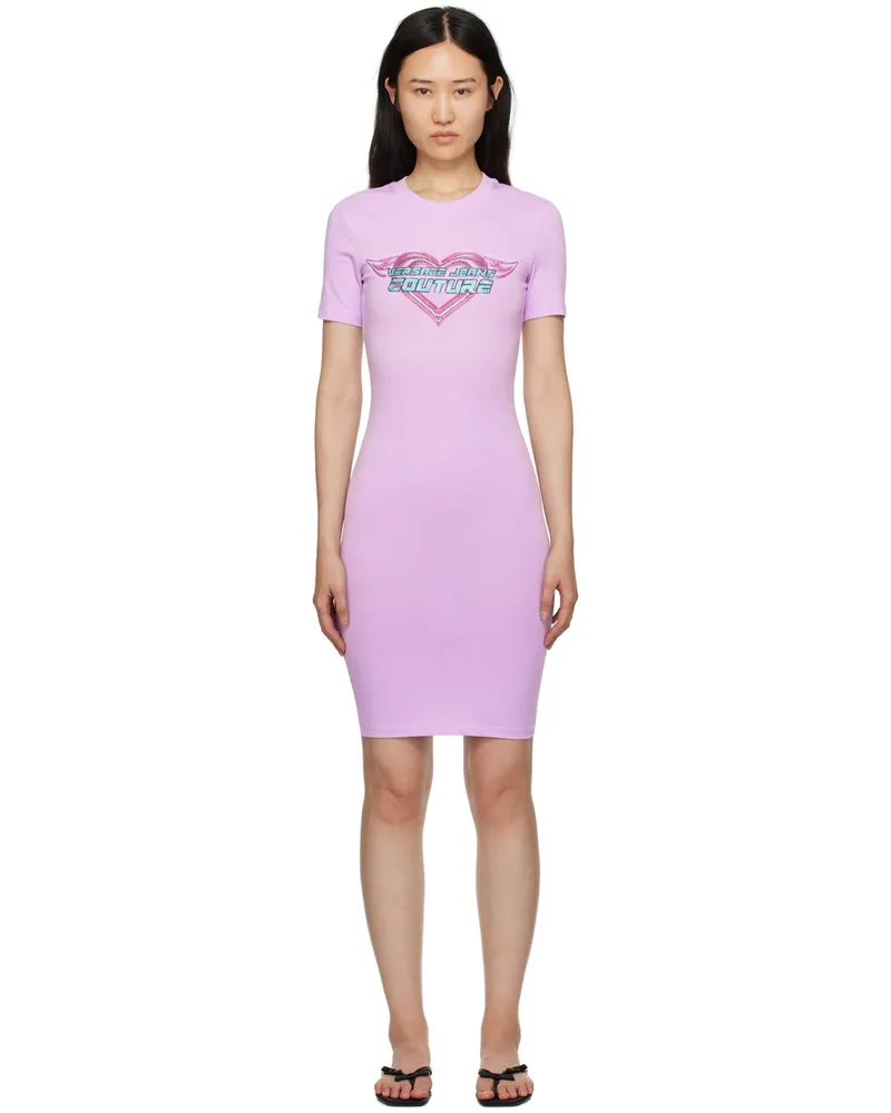 Versace Jeans Purple Crystal Midi Dress E320