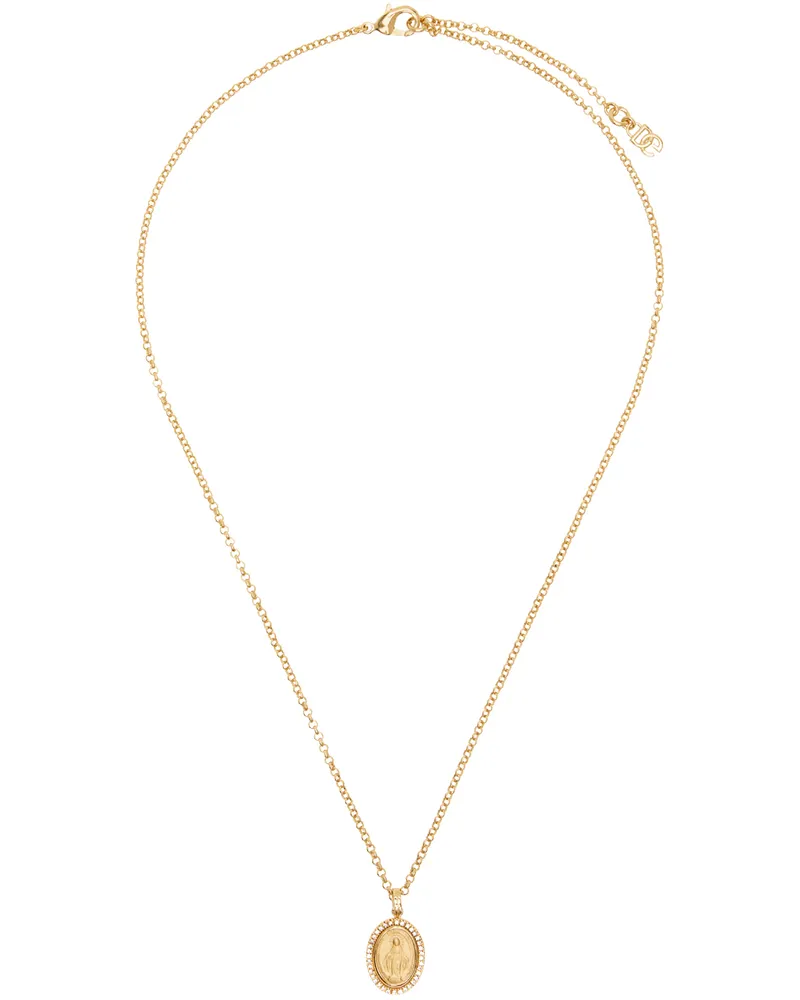 Dolce & Gabbana Gold Sacred Image Necklace Oro