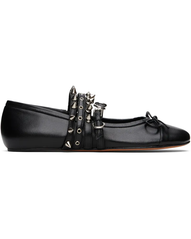 ABRA Black Spike Ballerina Flats Black