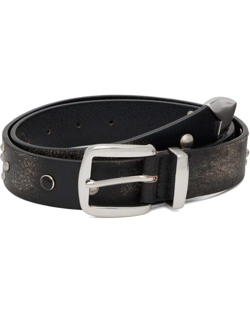 OPEN YY Black Yy Stud Western Belt Brown