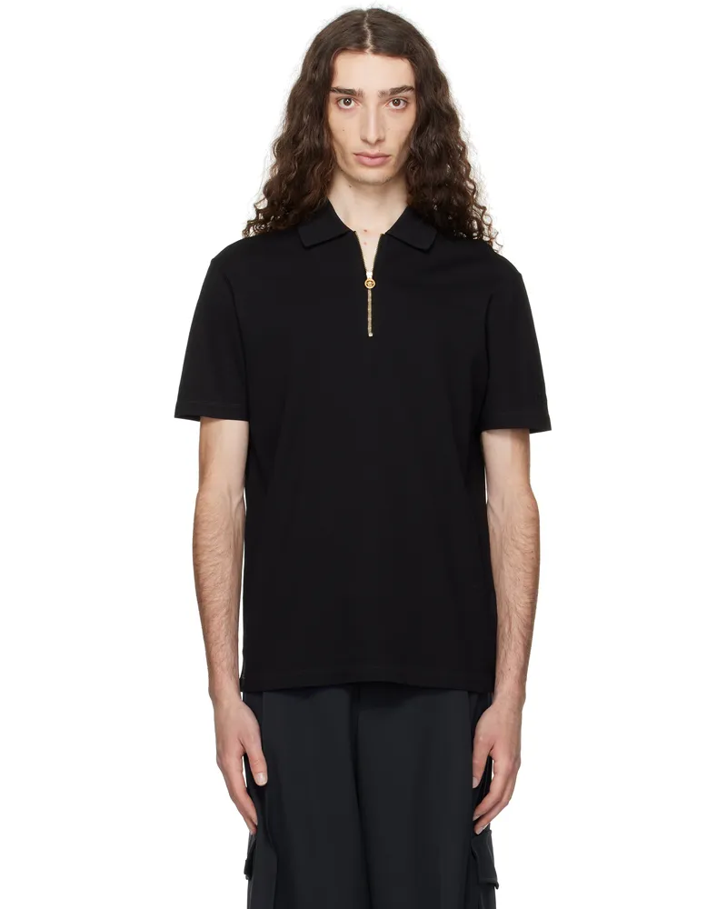 Versace Black Medusa Zip Polo 1b000-black