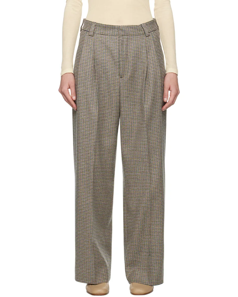 Teurn Studios SSENSE Exclusive Beige Connie Trousers Check
