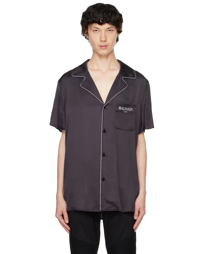 Balmain Black 'Balmain' Vintage Pyjama Shirt 0pd