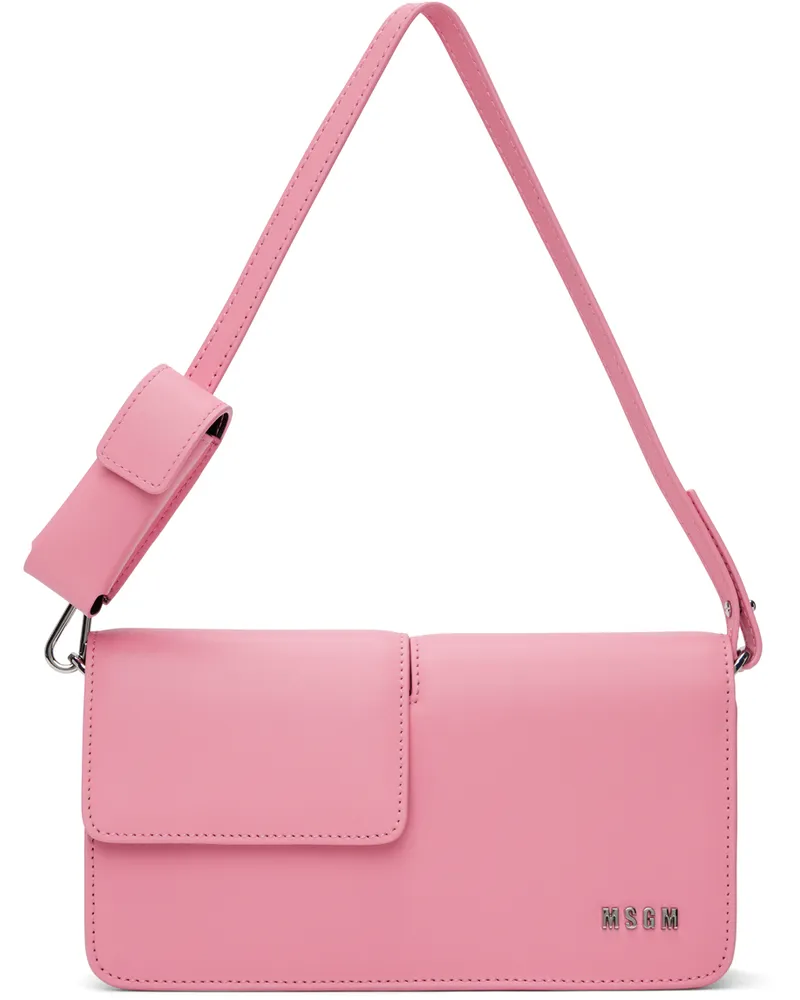 MSGM Pink Double Flap Baguette Bag 13