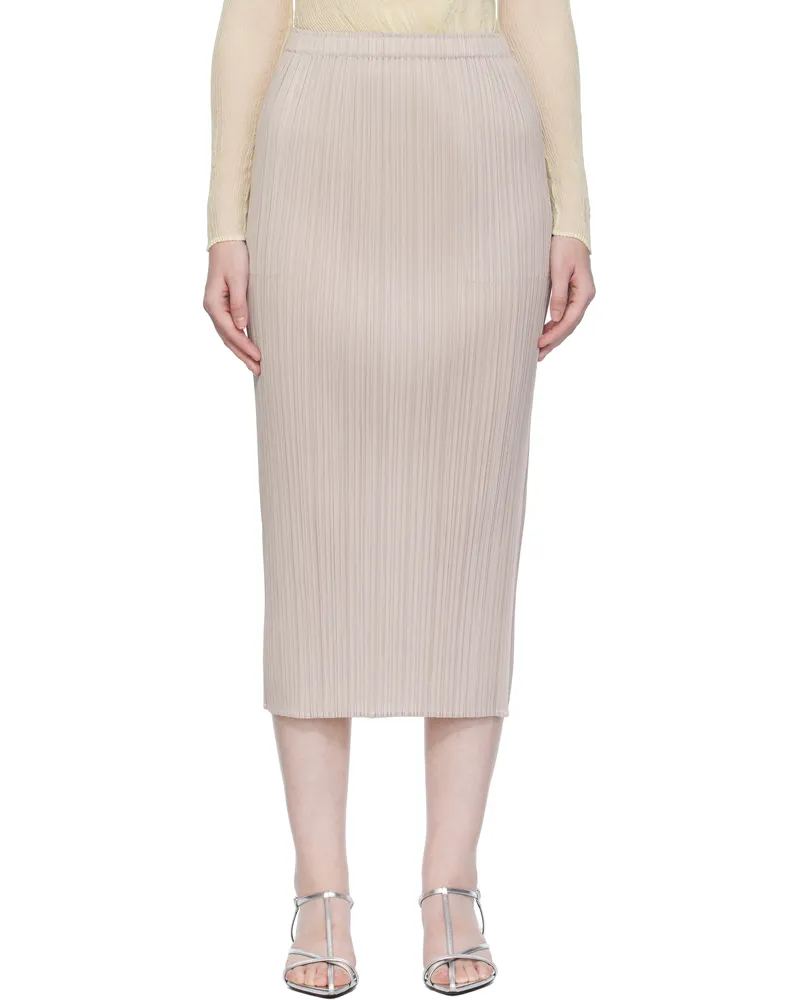 Issey Miyake Gray New Colorful Basics 4 Midi Skirt 42