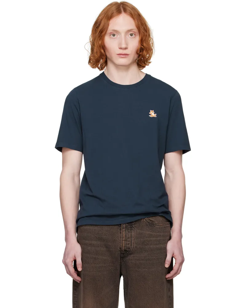 Kitsuné Navy Chillax Fox Patch Regular T-shirt P476