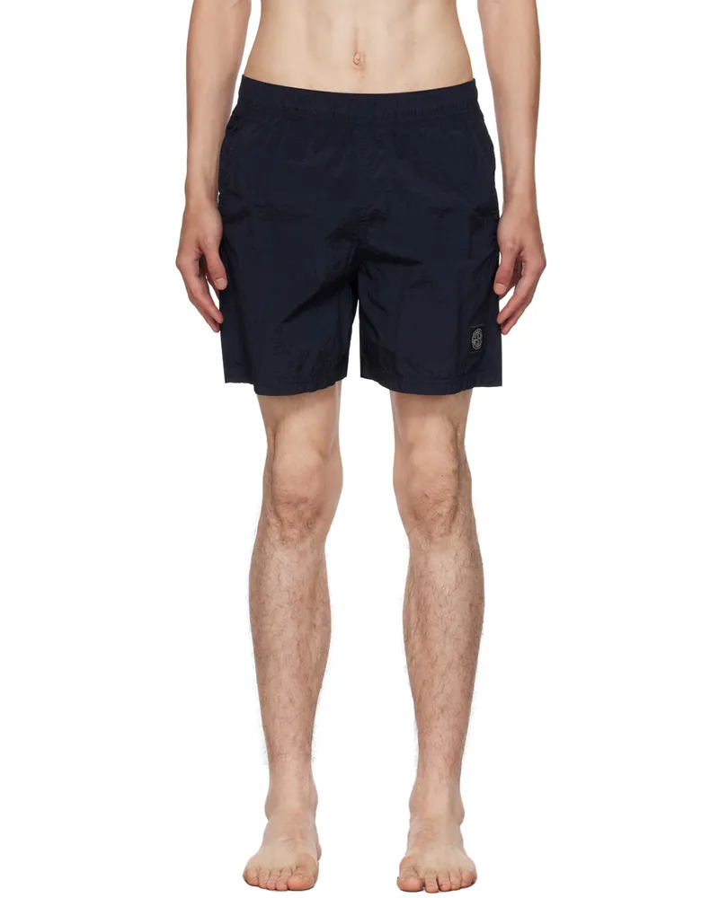 Stone Island Navy Double-Dyed Swim Shorts A0020