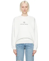 Anine Bing White Jaci Sweatshirt Ivory