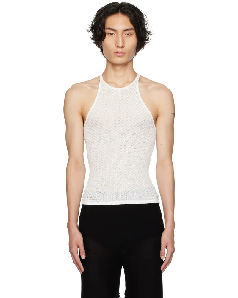 Dion Lee White Serpent Tank Top Ivory