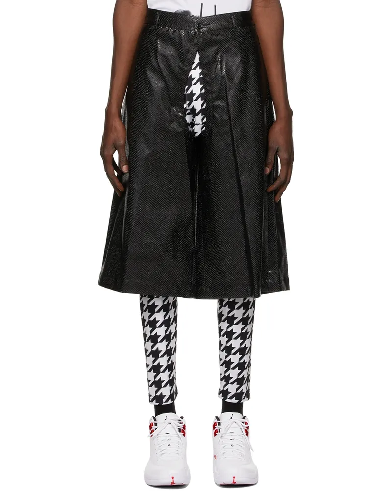 Comme des Garçons Faux-Leather Croc Cut-Out Shorts 1