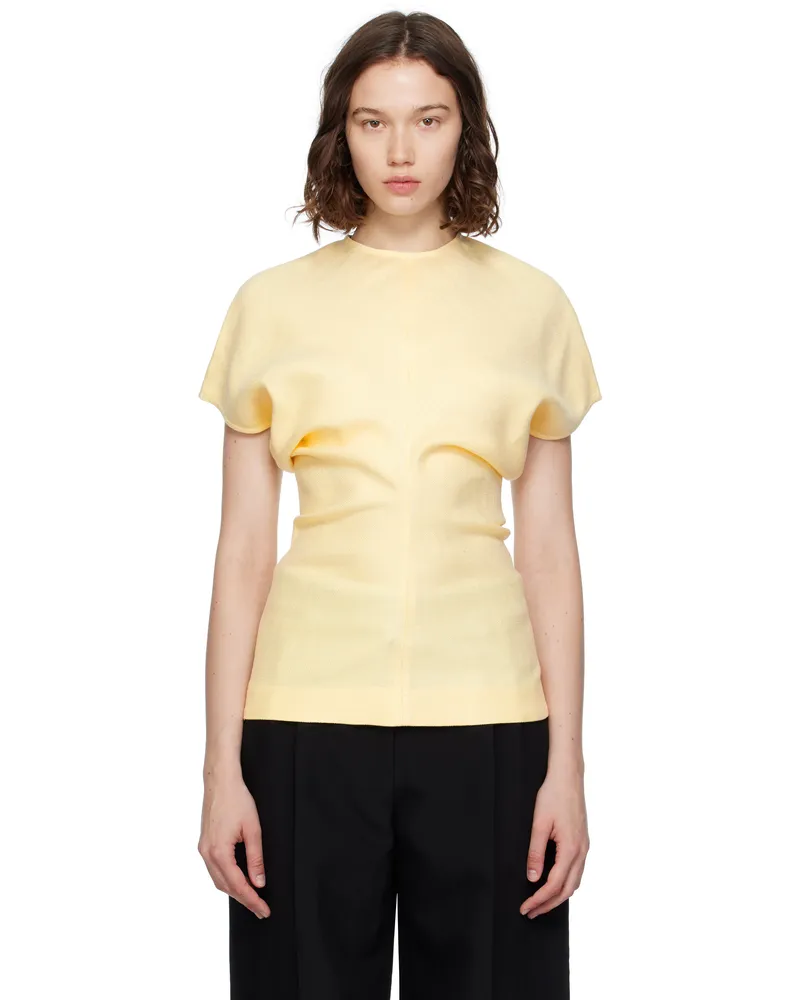 Totême Beige Slouch Waist Basketweave Top Straw