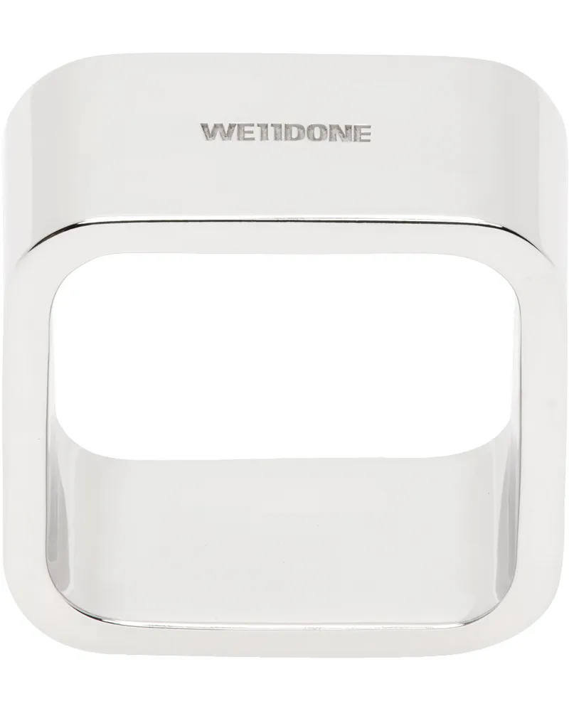 WE 11 DONE Silver Medium Square Ring Silver