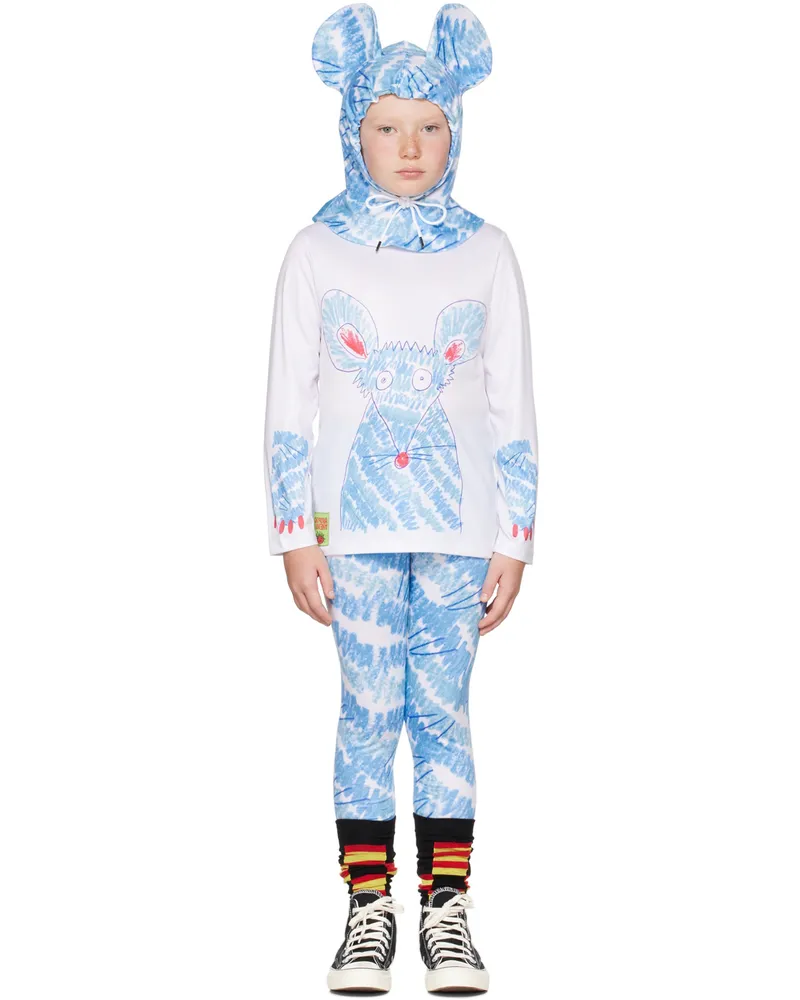 CHOPOVA LOWENA SSENSE Exclusive Kids White & Blue Fuzzy Mouse Costume Multi