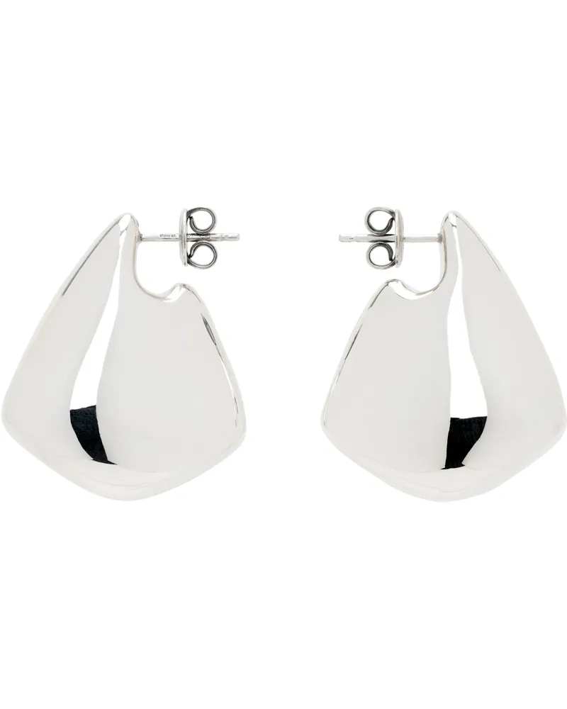 Bottega Veneta Silver Small Fin Earrings 8117