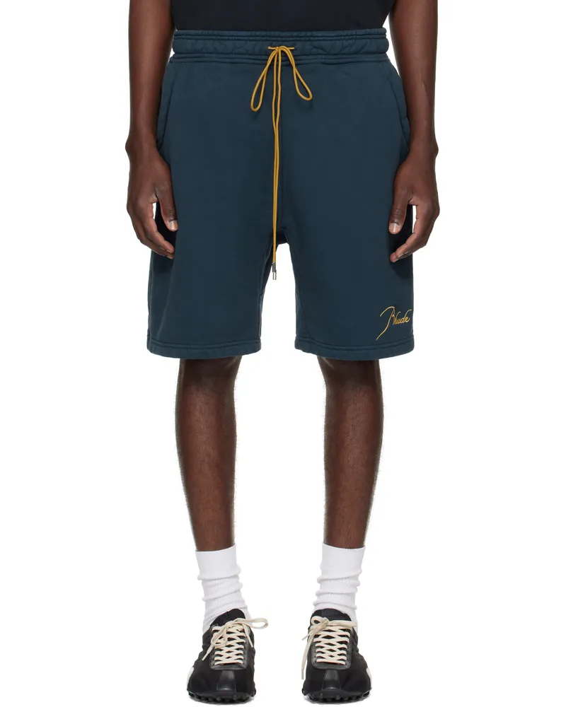 RHUDE Navy Classique Sweat Shorts Navy