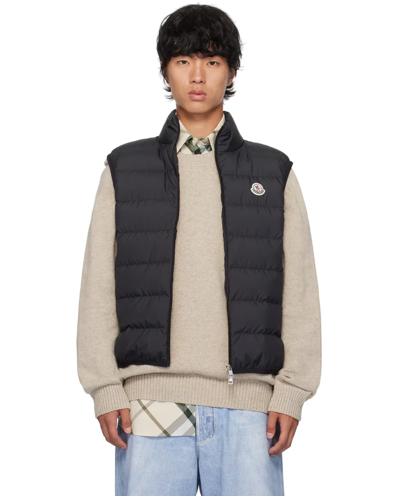 Moncler Black Contrin Down Vest 999