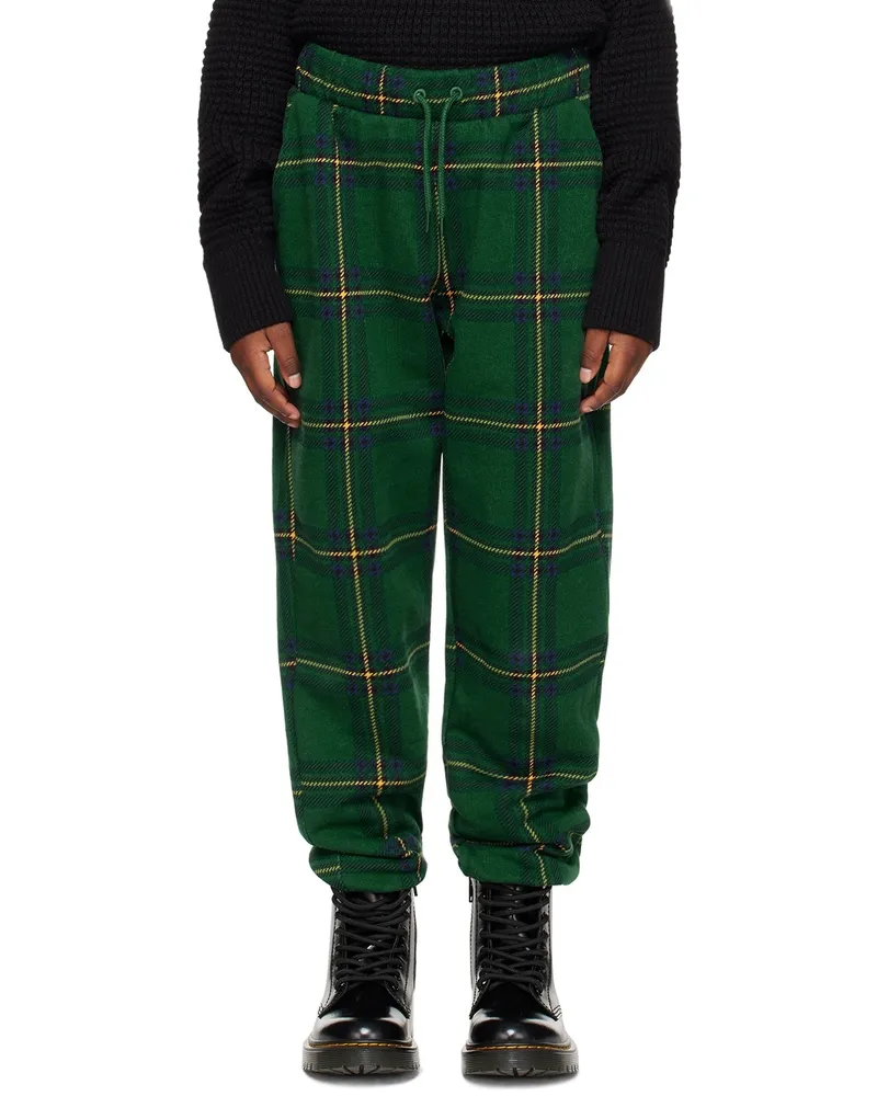 Mini Rodini Kids Green Check Lounge Pants 75