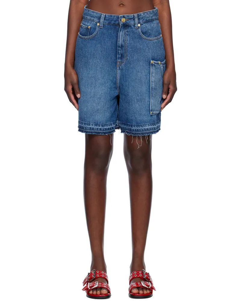 Ganni Blue Light Denim Shorts 567