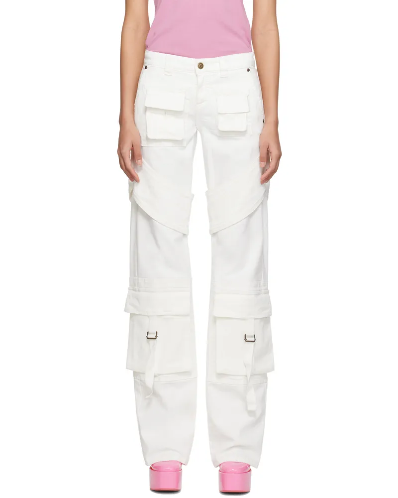 Blumarine SSENSE Exclusive White Denim Cargo Pants White