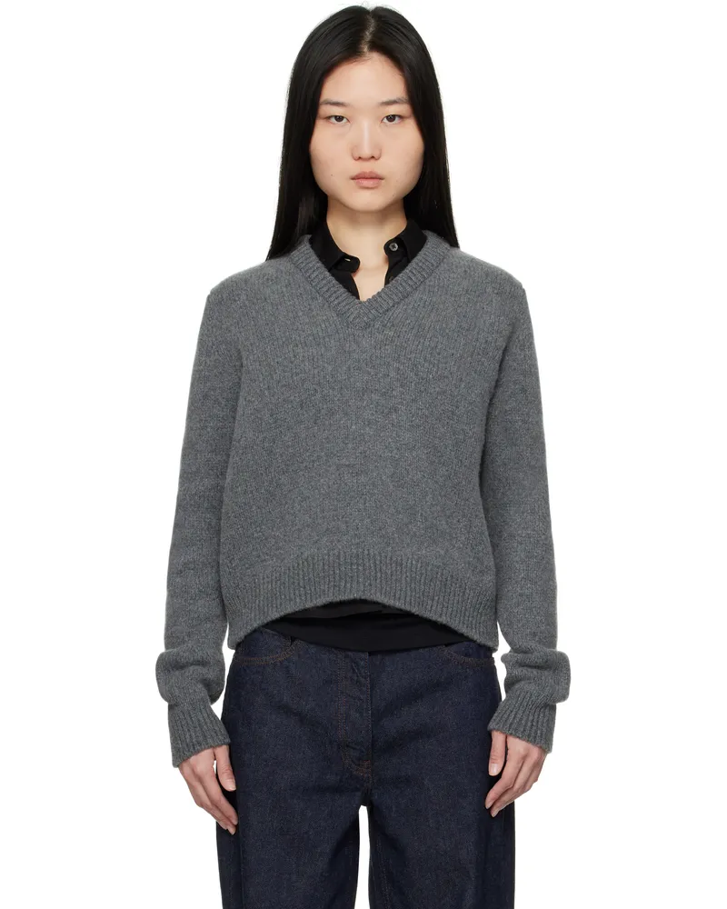 &Daughter Gray Glenn V-neck Sweater Derby