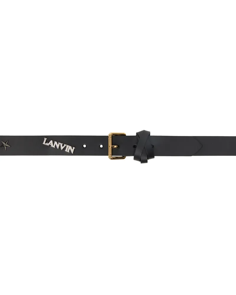Lanvin Black Future Edition Leather Pin Belt 10s1