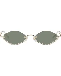 Gucci Gold Geometric Sunglasses Gold-gold-grey