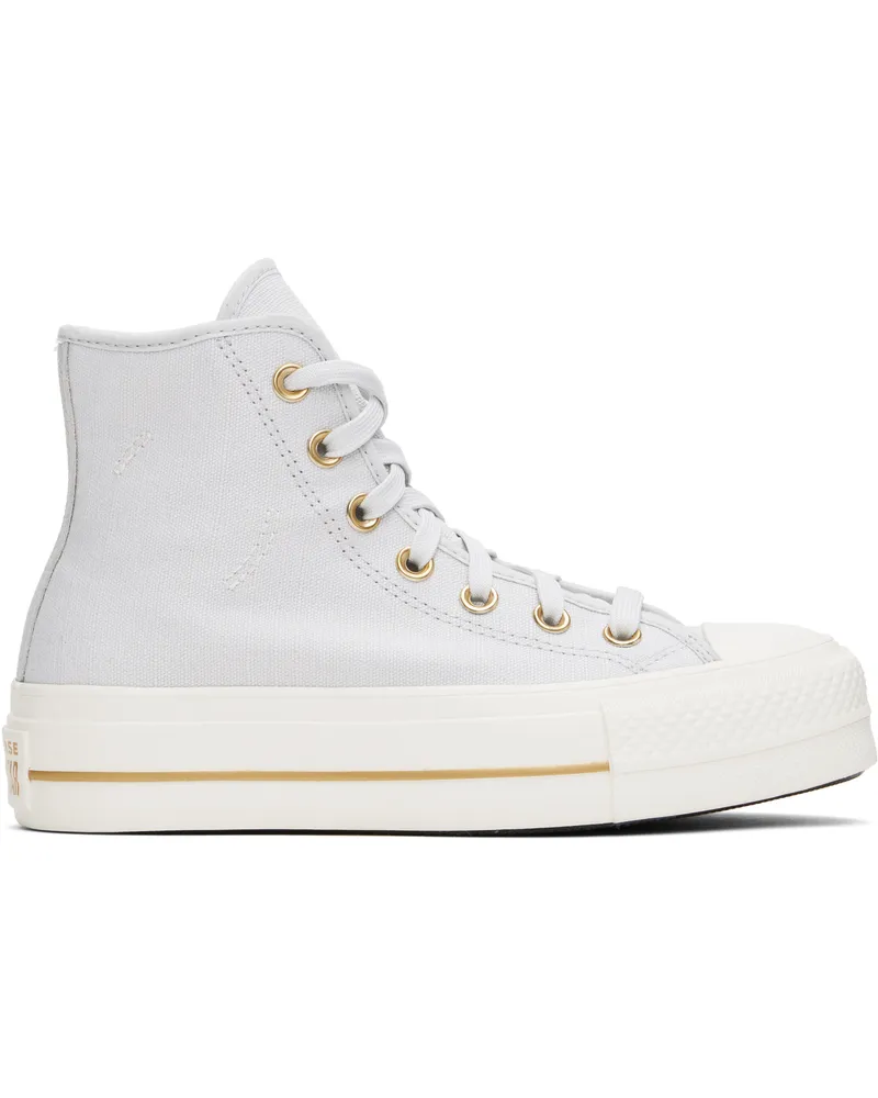 Converse Gray Chuck Taylor All Star Lift Platform Tailored Lines High Top Sneakers Bly