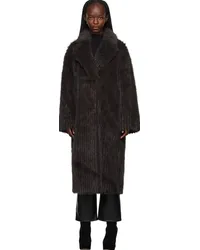 STAND Brown Genevieve Faux-Fur Coat Dark