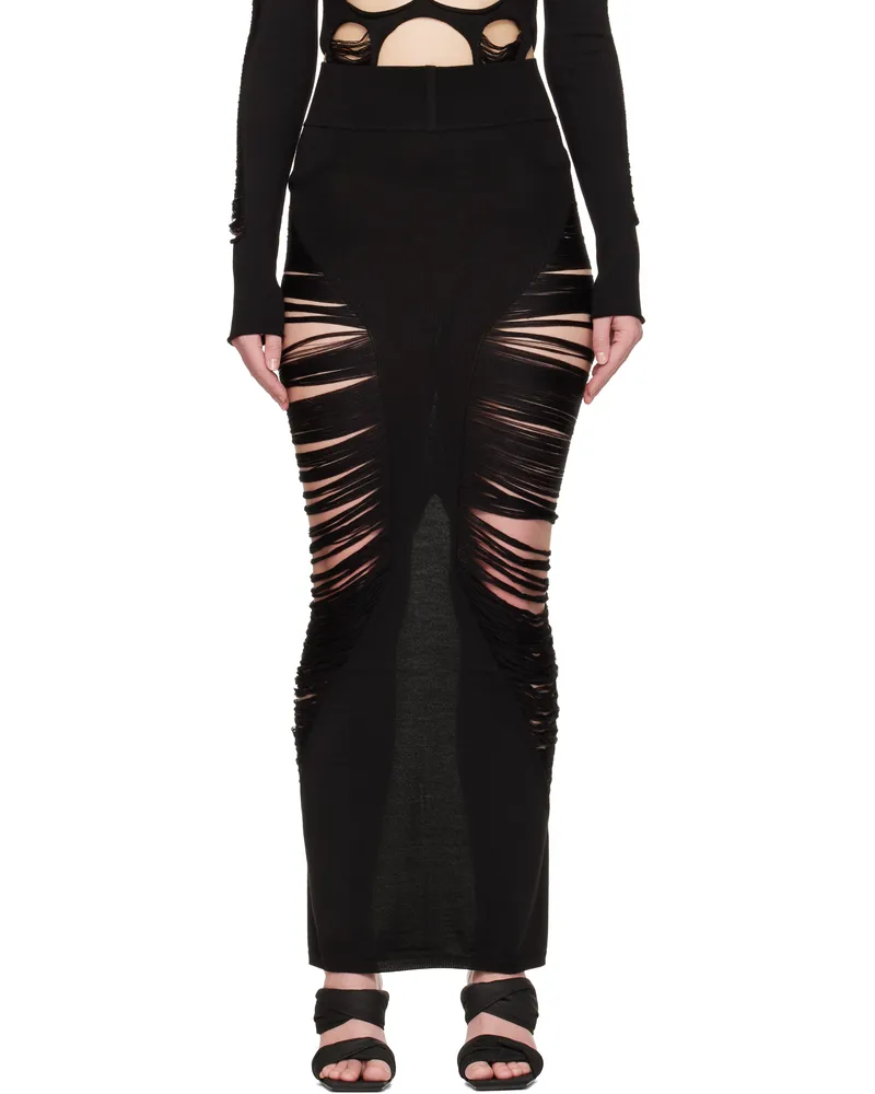Rick Owens Black Hollywood Pillar Maxi Skirt 09