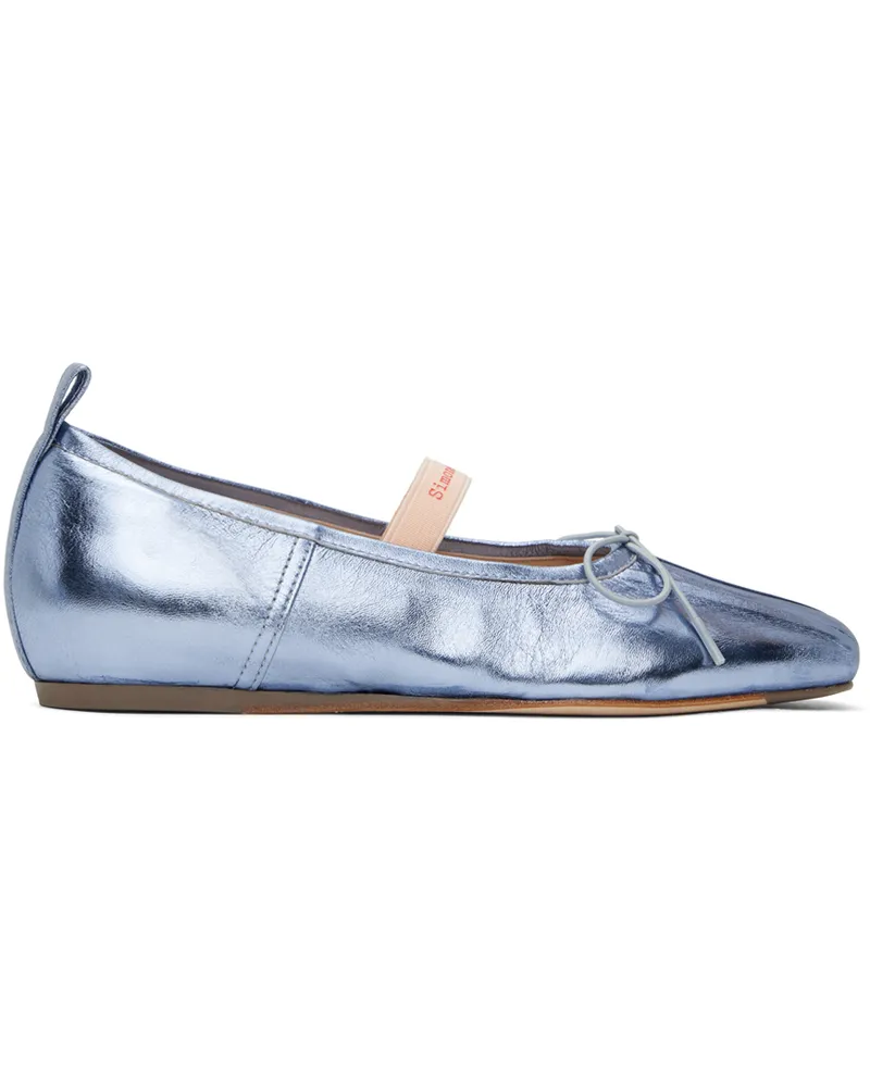 Simone Rocha Blue Classic Logo Band Ballerina Flats Baby