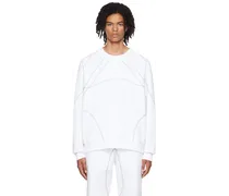 White Overlock Stitch Sweatshirt